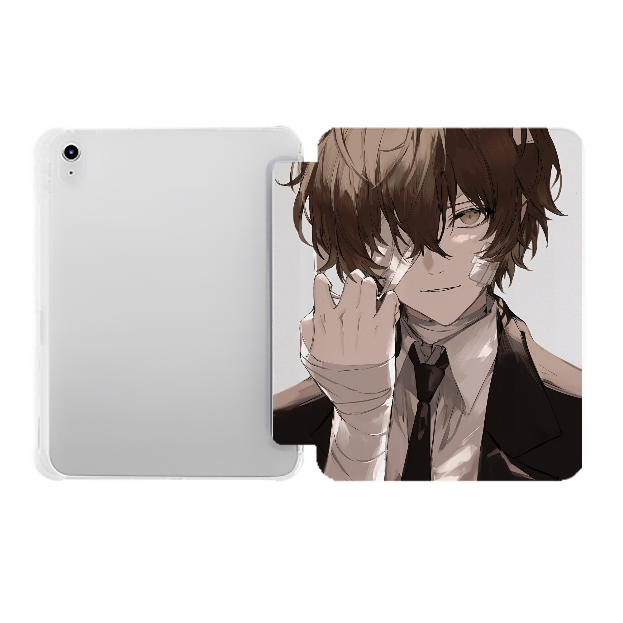 （画像用） 文豪ストレイドッグス Bungo Stray Dogs IPad ケース ペン収納付き 三つ折りスタンド PUレザー×シリコン 対応機種9.5/10.5/10.9インチ